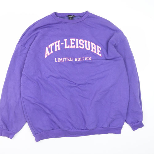 Boohoo Women’s Purple ATH-LEISURE Limited Edition Sweatshirt M