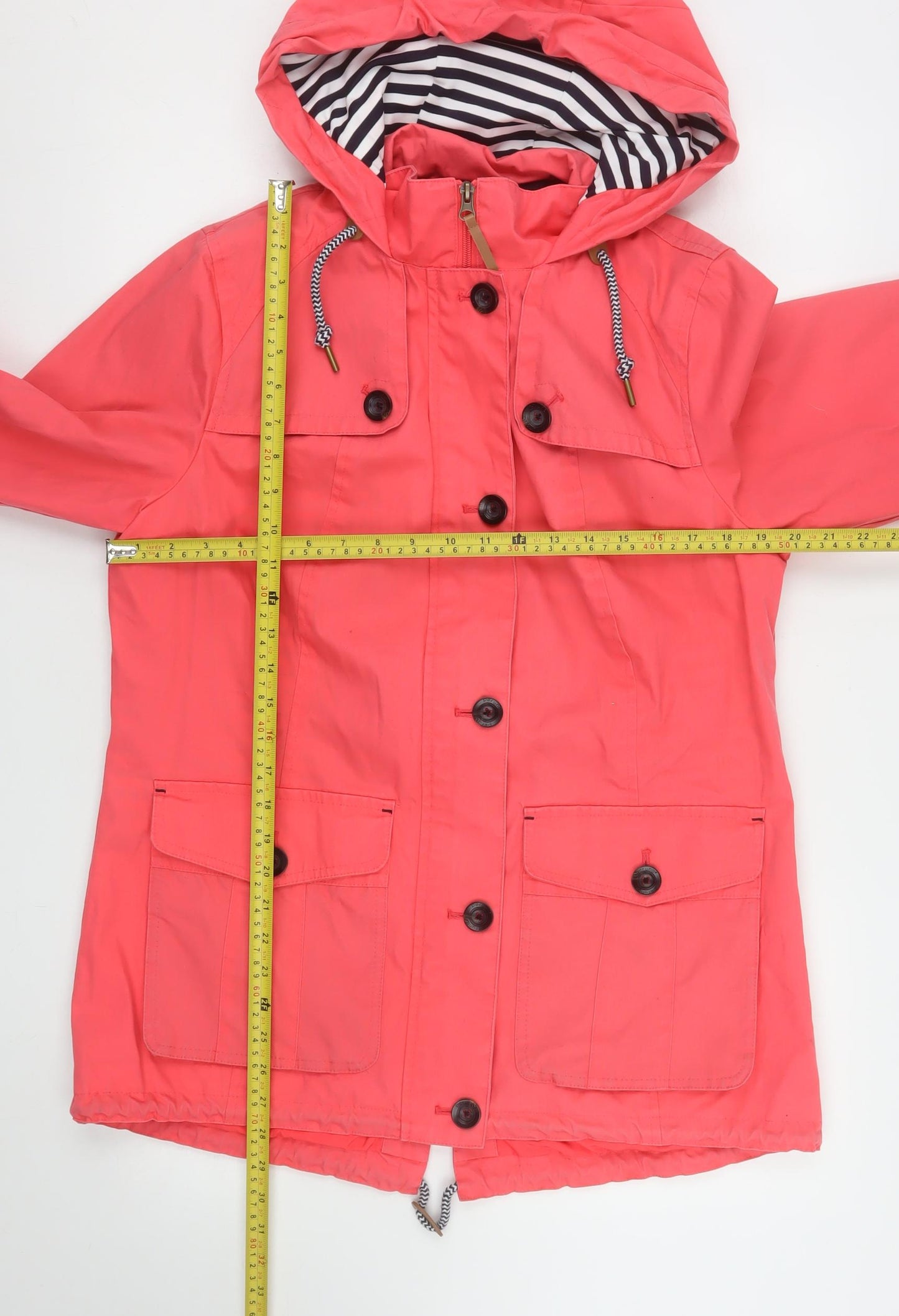 Marks and Spencer Womens Pink Hooded Parka Jacket Size 14