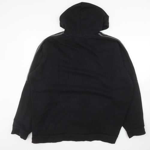 adidas Mens Black XL Pullover Hoodie Fleece Sports Logo Hooded Sweatshirt
