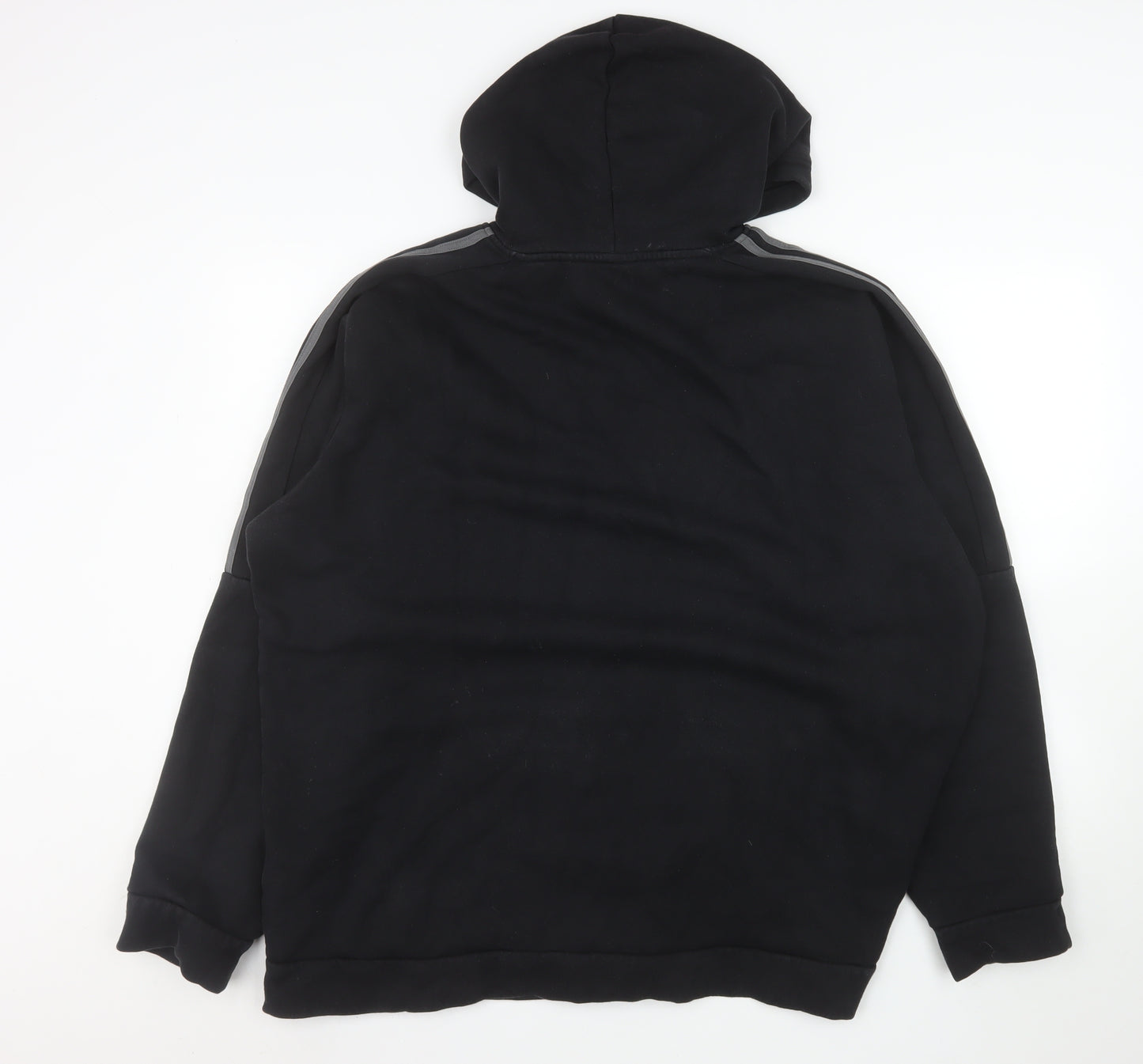 adidas Mens Black XL Pullover Hoodie Fleece Sports Logo Hooded Sweatshirt