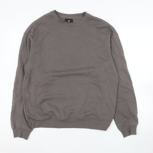 H&M Men’s Brown Loose Fit Crew Neck Sweatshirt Size S