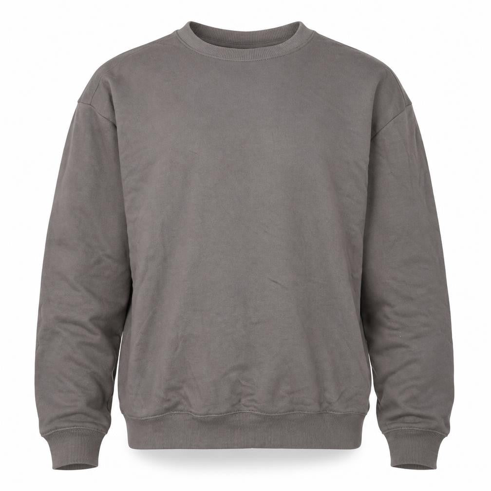 Front view of H&M Men’s Brown Loose Fit Crew Neck Sweatshirt, size S