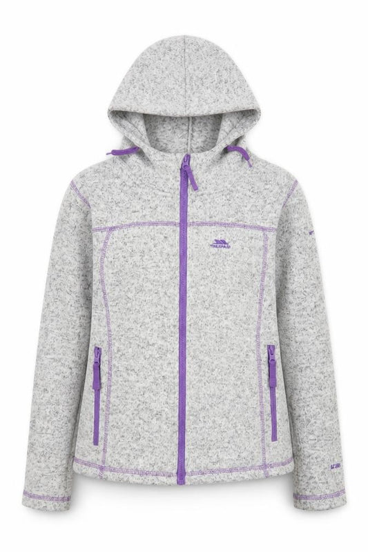 Trespass Girls Grey Hooded Full Zip Fleece Jacket 9-10 Years