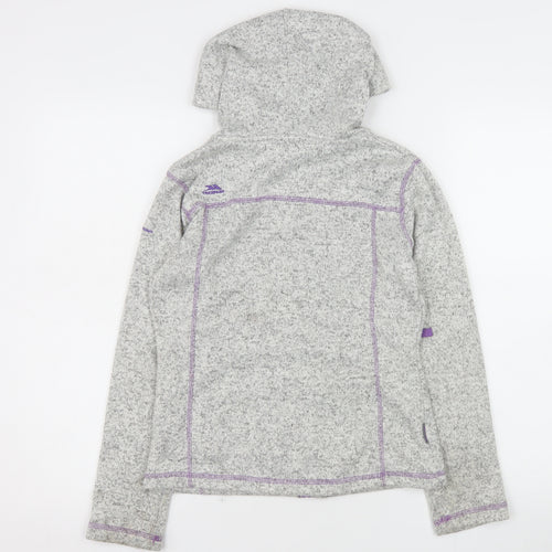 Trespass Girls Grey Hooded Full Zip Fleece Jacket 9-10 Years