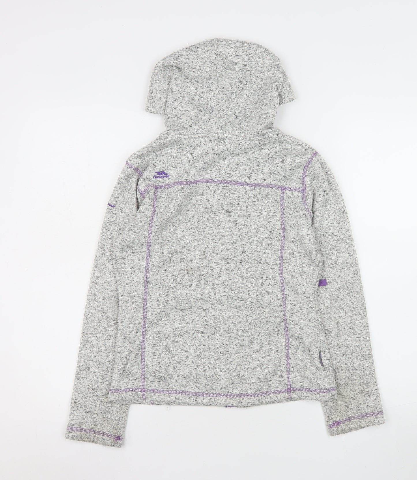 Trespass Girls Grey Hooded Full Zip Fleece Jacket 9-10 Years