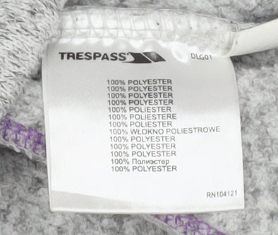 Trespass Girls Grey Hooded Full Zip Fleece Jacket 9-10 Years