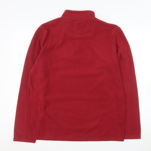Crane Mens Red Fleece 1/4 Zip Pullover Sweatshirt Size M