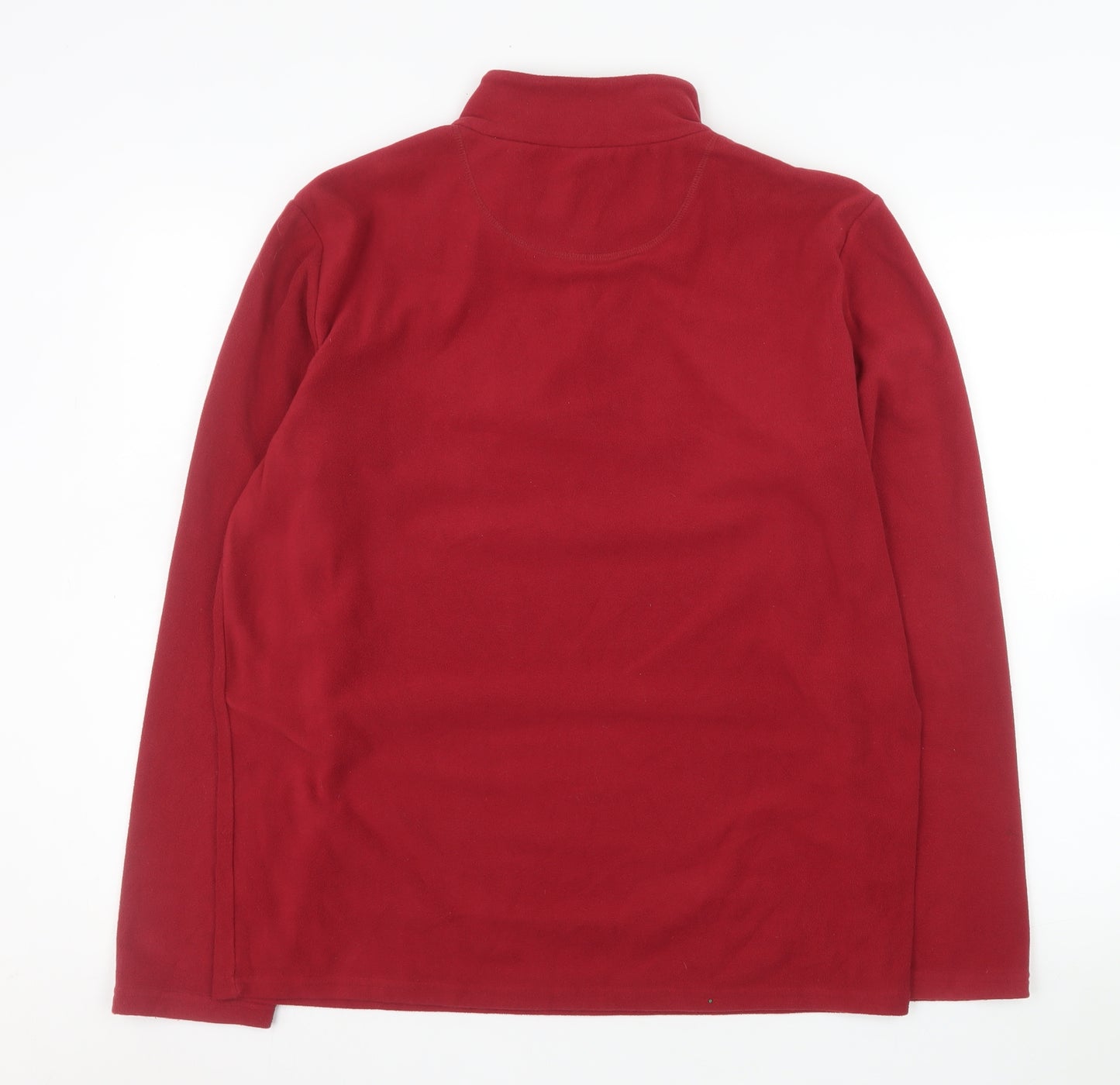 Crane Mens Red Fleece 1/4 Zip Pullover Sweatshirt Size M