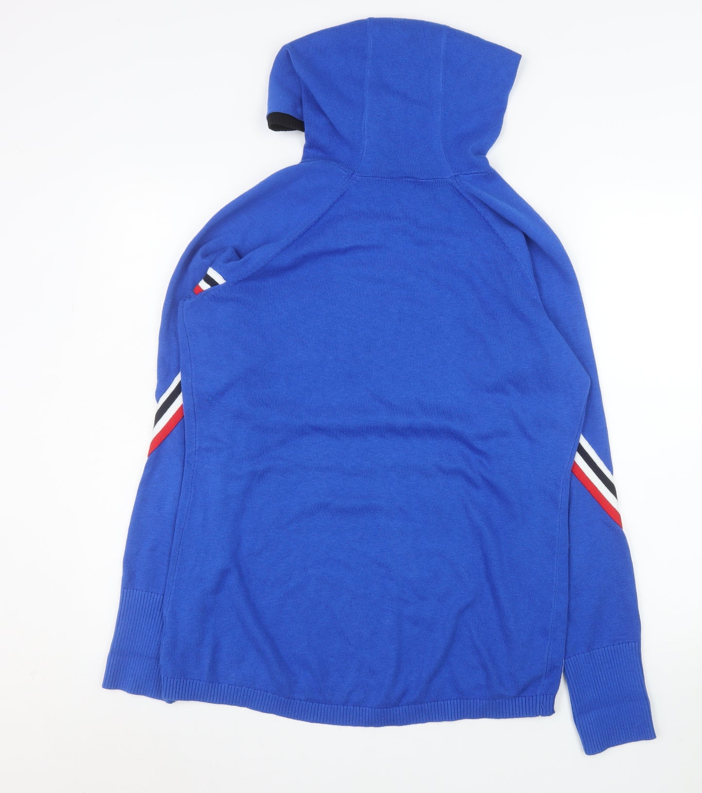 Garritt Men's Blue Hooded Stripe Pullover Jumper L Casual Knitwear