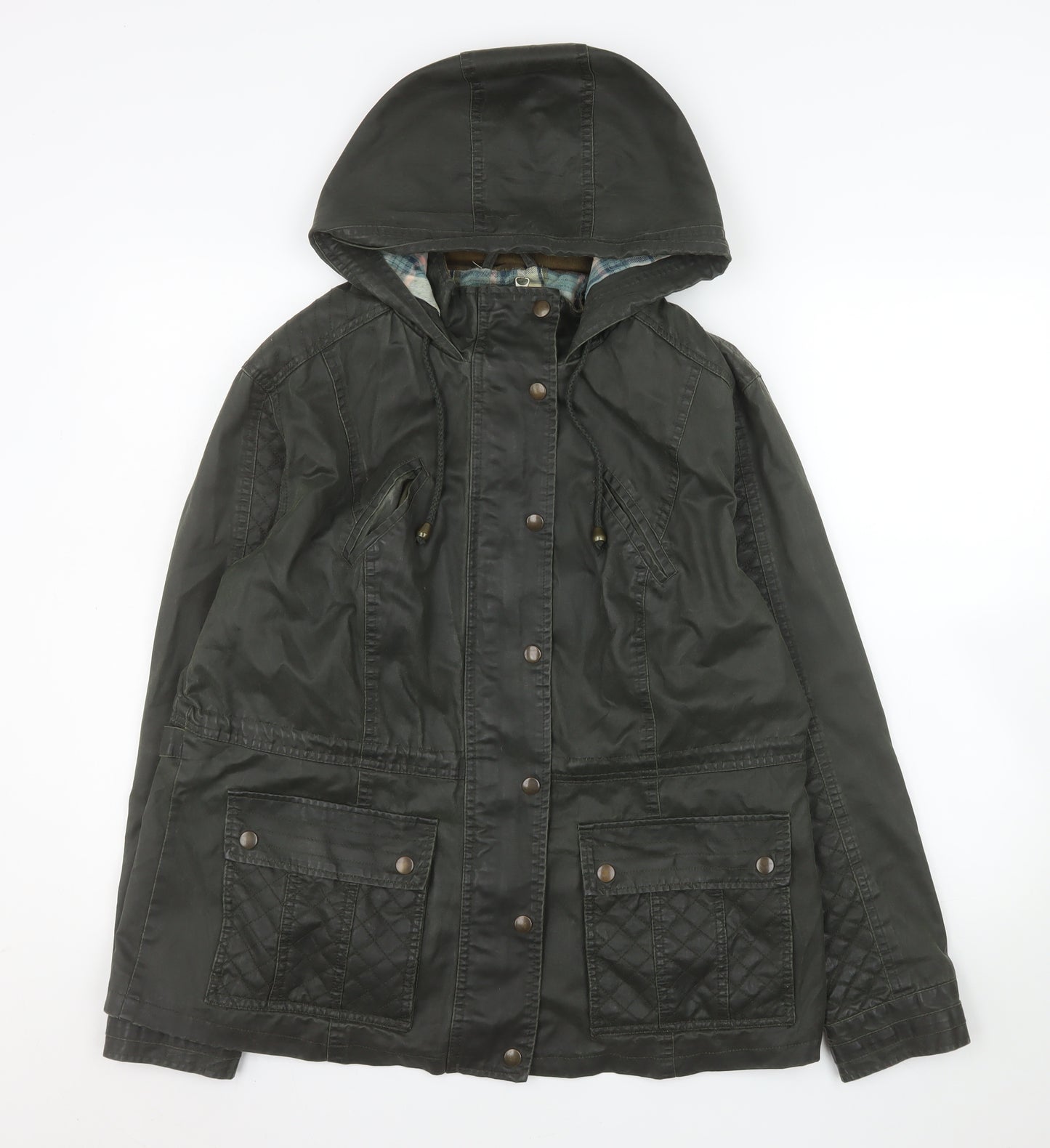 Marks and Spencer Women Forest Green Hooded Parka Jacket Size 16