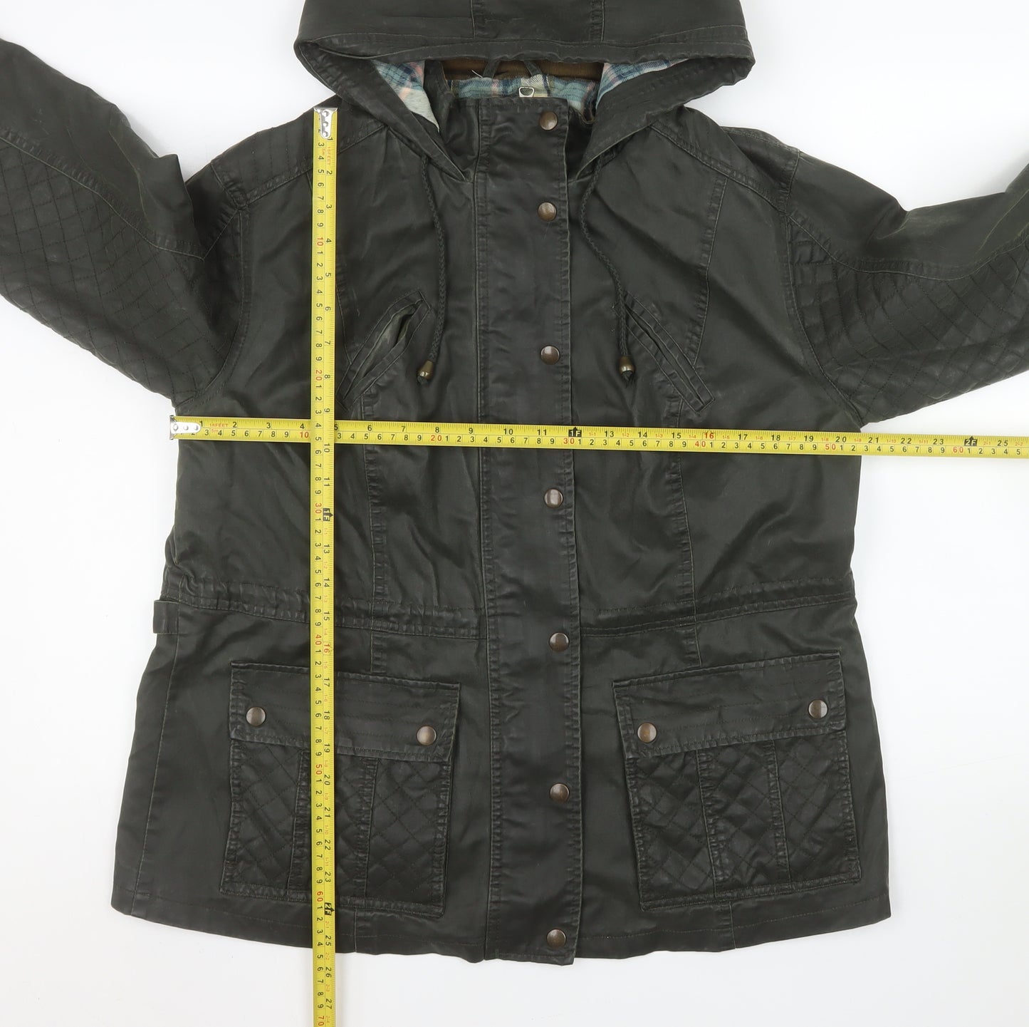 Marks and Spencer Women Forest Green Hooded Parka Jacket Size 16