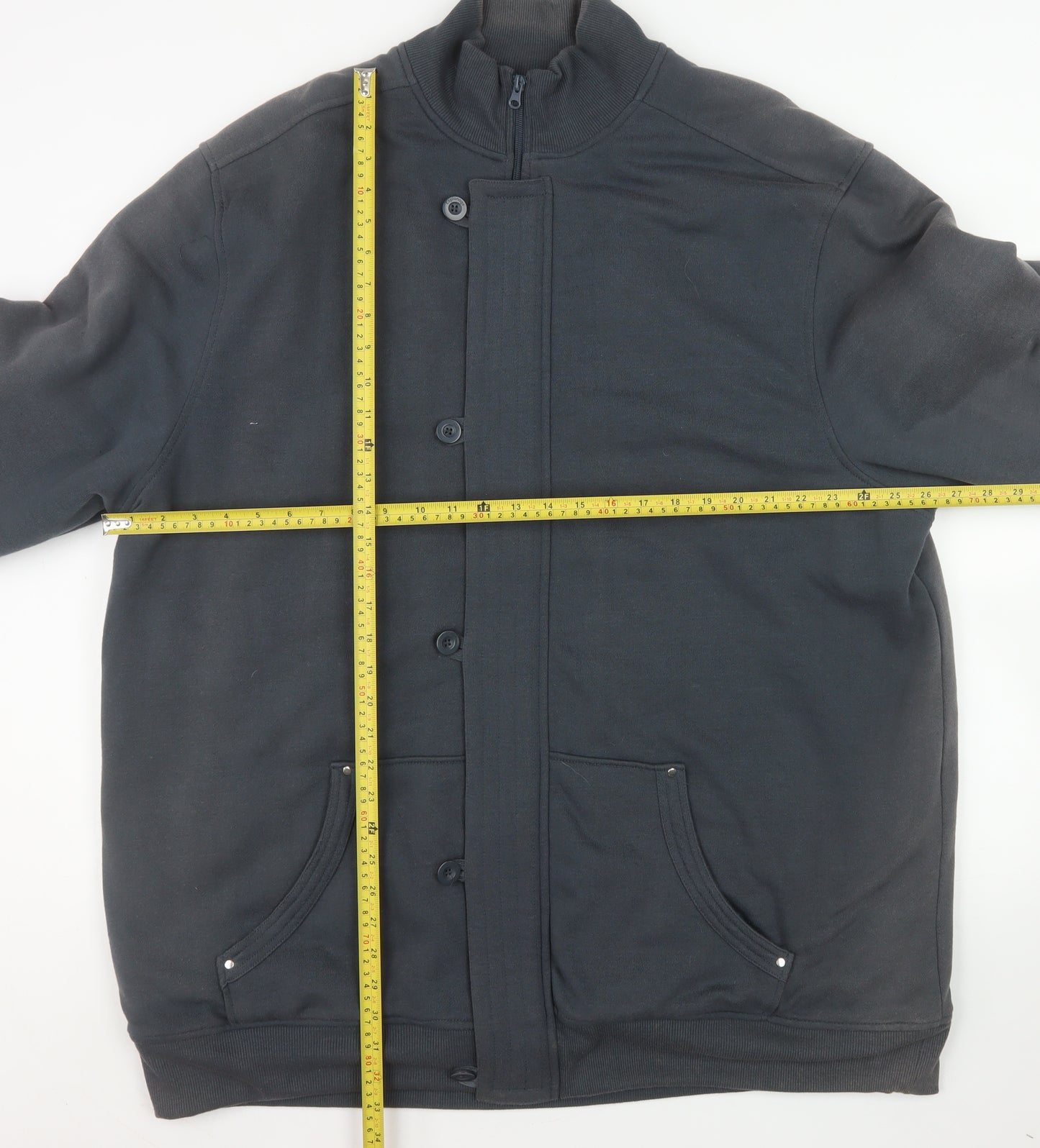 Espionage Men’s Grey 2XL Basic Jacket Full Zip Cotton Blend