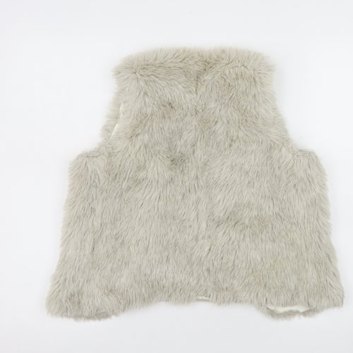 Vicky Martin Womens Beige Faux Fur Waistcoat Size 10 Regular Lined
