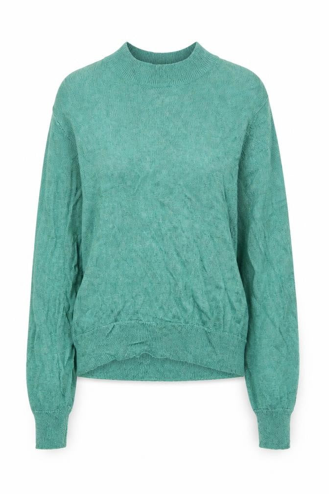 CIRAGE Women’s Green Mock Neck Long Sleeve Lightweight Vintage Pullover Jumper Size M