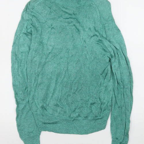 CIRAGE Women’s Green Mock Neck Long Sleeve Lightweight Vintage Pullover Jumper Size M