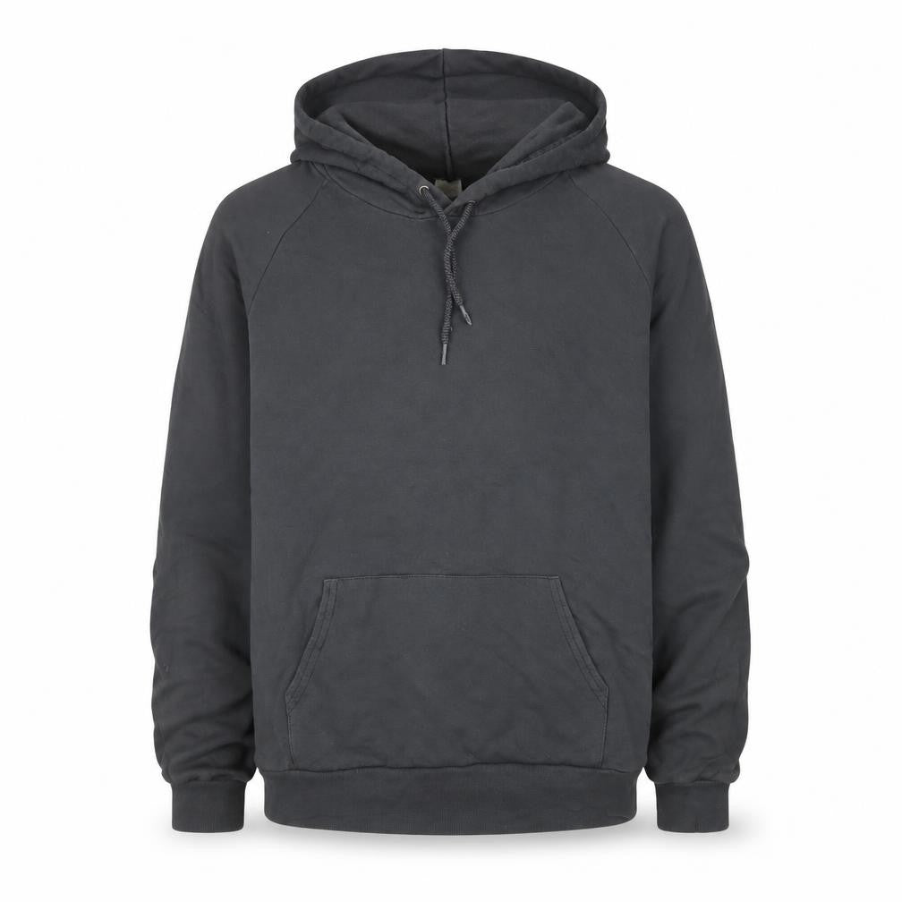 Front view of American Apparel Men’s Grey Graphic Pullover Hoodie, size M, Regular Fit