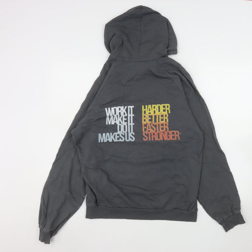 American Apparel Men’s Grey Graphic Pullover Hoodie Size M Regular Fit