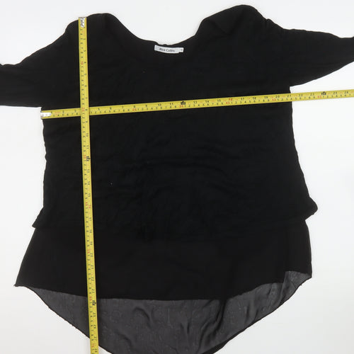 Alice Collins Women's Black Size 16 Tunic Blouse Bow Back Detail