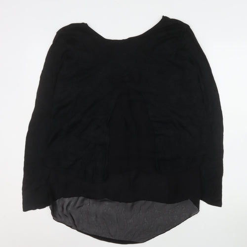 Alice Collins Women's Black Size 16 Tunic Blouse Bow Back Detail