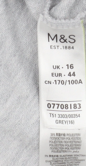 Marks and Spencer Women Grey Size 16 Crew Neck Sweatshirt