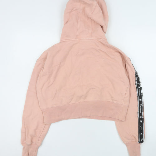 Champion Womens Pink Cropped Pullover Hoodie Small JD Sports