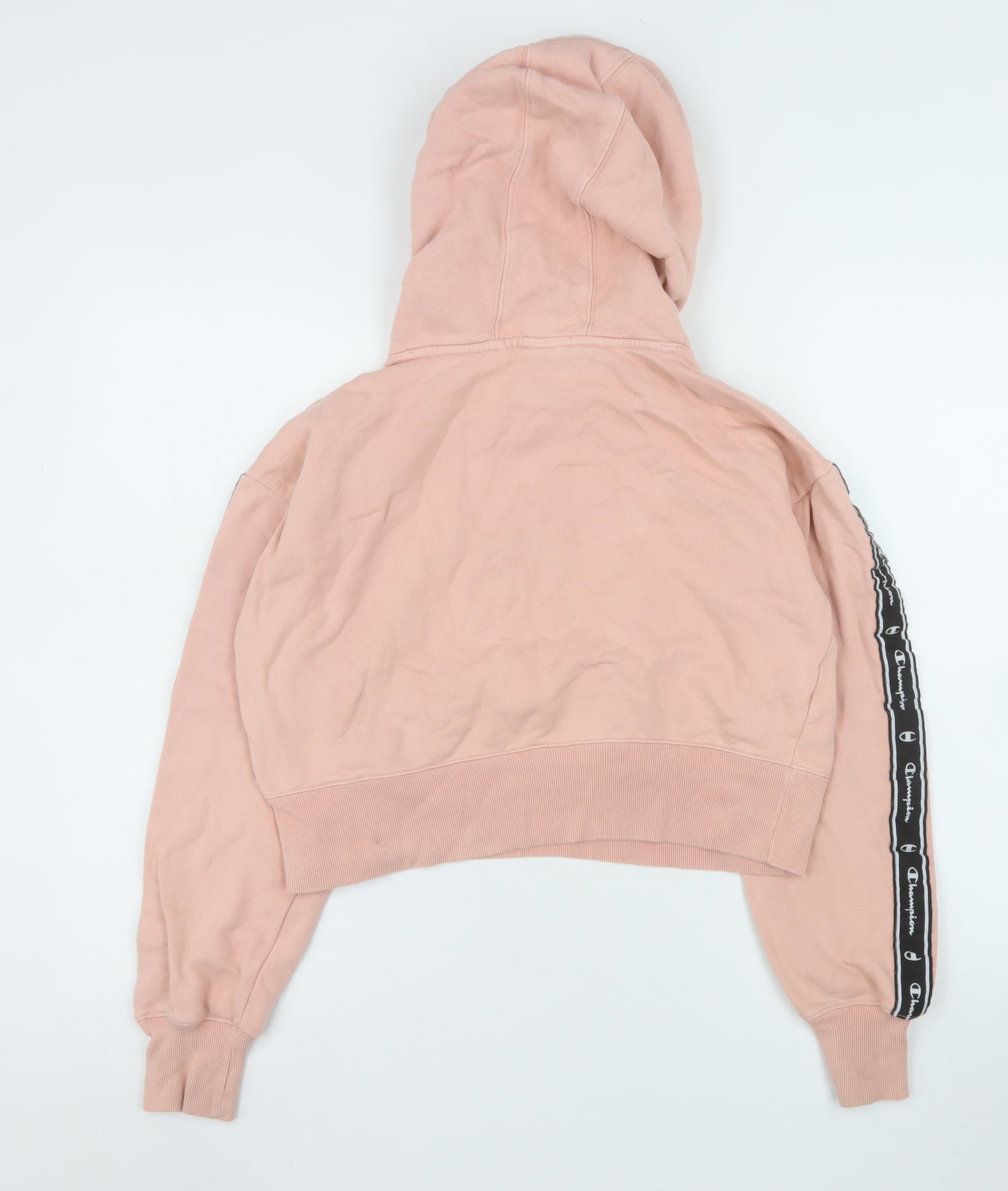 Champion Womens Pink Cropped Pullover Hoodie Small JD Sports