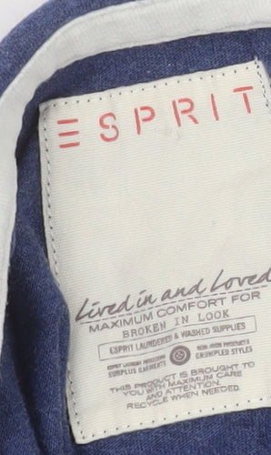 Esprit Men's Blue XL Pullover High Neck Hoodie