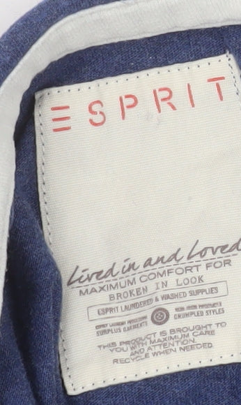 Esprit Men's Blue XL Pullover High Neck Hoodie