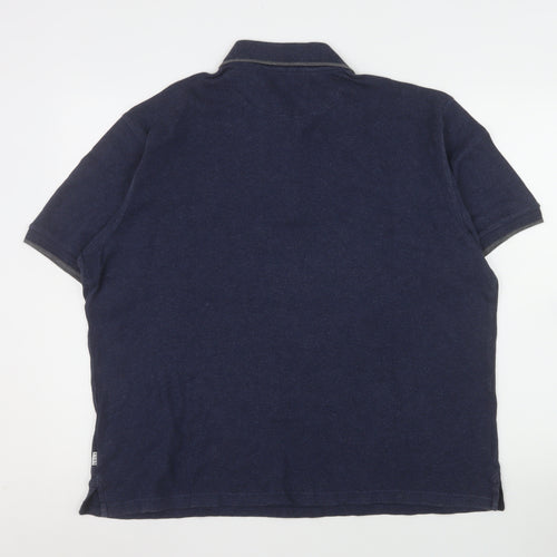 Maine New England Men's Blue Cotton Polo Shirt Size L Casual Top