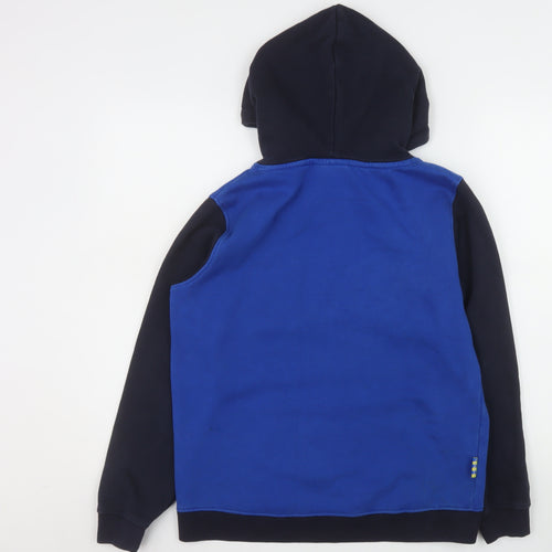 Leeds United Boys Blue & Black Hoodie 158/164 Pullover Fleece Sweatshirt