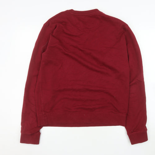 Farah Men's Red Crew Neck Pullover Sweatshirt Size M Cotton