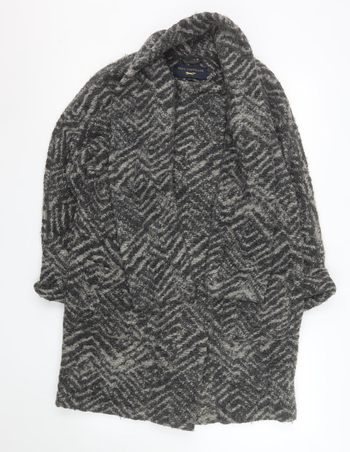 Paul Costelloe Women’s Grey Wool Blend Mid-Length Coatigan Size 12