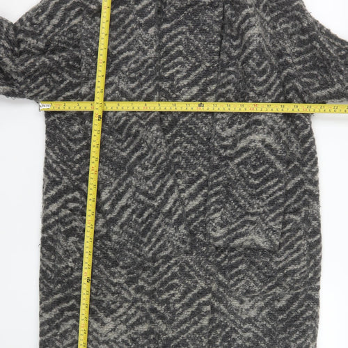 Paul Costelloe Women’s Grey Wool Blend Mid-Length Coatigan Size 12