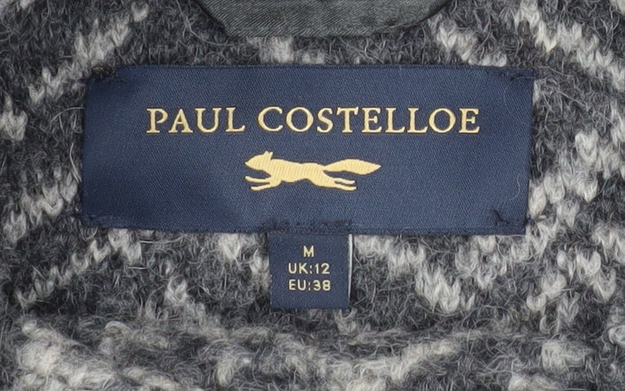 Paul Costelloe Women’s Grey Wool Blend Mid-Length Coatigan Size 12