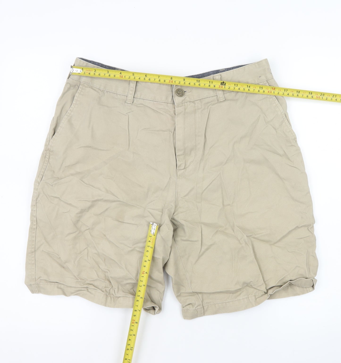 TU Men’s Beige Chino Shorts Size 34 Regular Cotton Casual