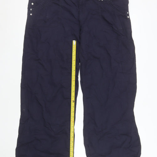 New Look Women’s Blue Linen Blend Straight Trousers Size 16
