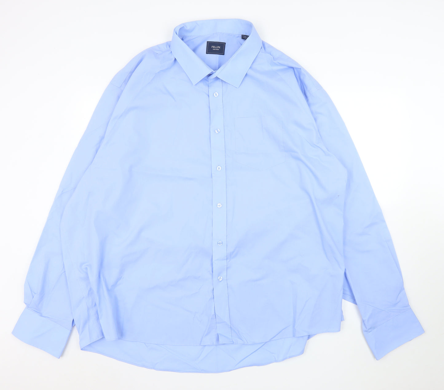 Fellini Men's Blue Non-Iron Regular Fit Long Sleeve Dress Shirt XL