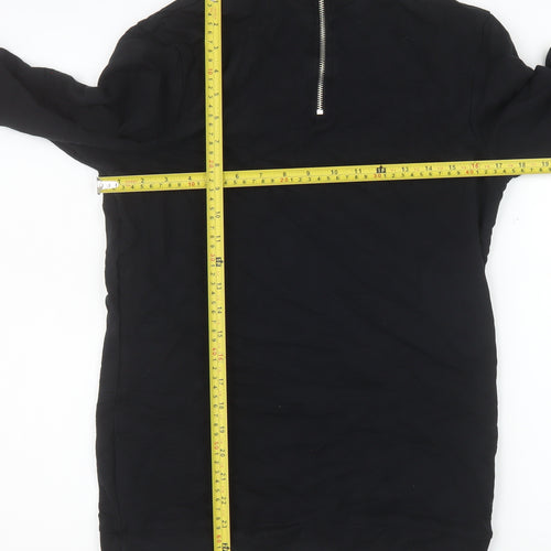 ASOS DESIGN Men's Black 1/2 Zip High Neck Pullover Sweatshirt M