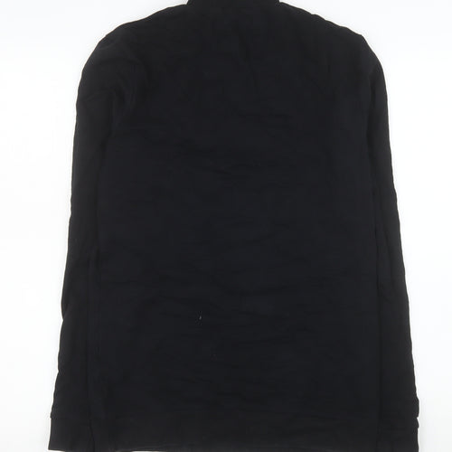 ASOS DESIGN Men's Black 1/2 Zip High Neck Pullover Sweatshirt M