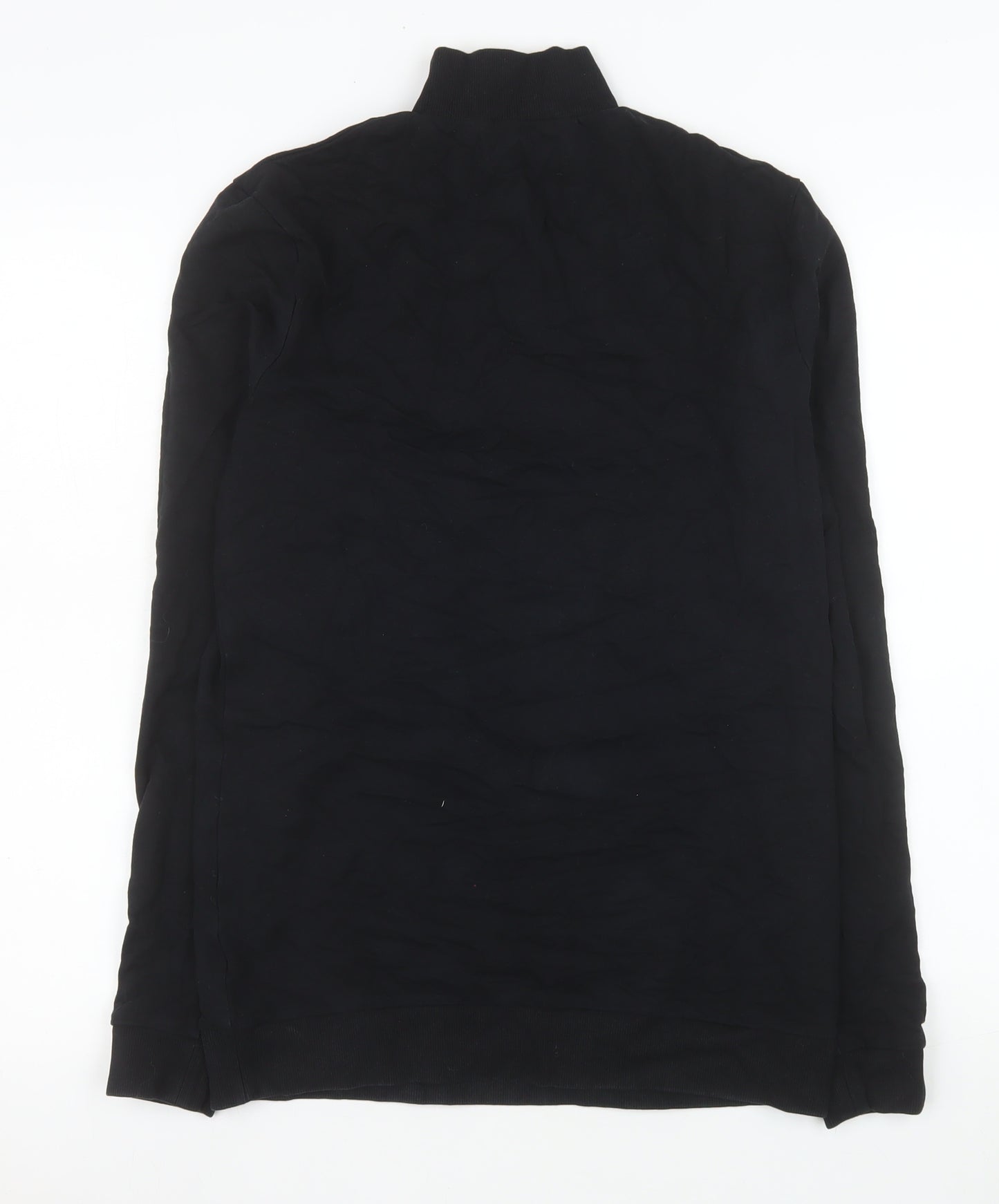 ASOS DESIGN Men's Black 1/2 Zip High Neck Pullover Sweatshirt M