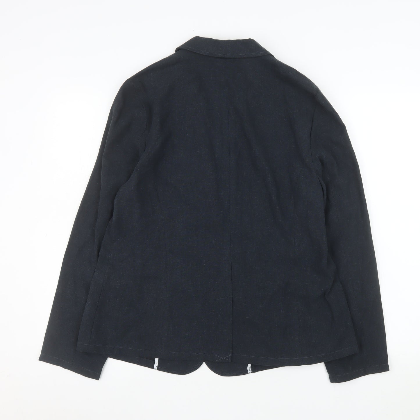 Rohan Women's Black Linen Blend Two Button Blazer Size 16