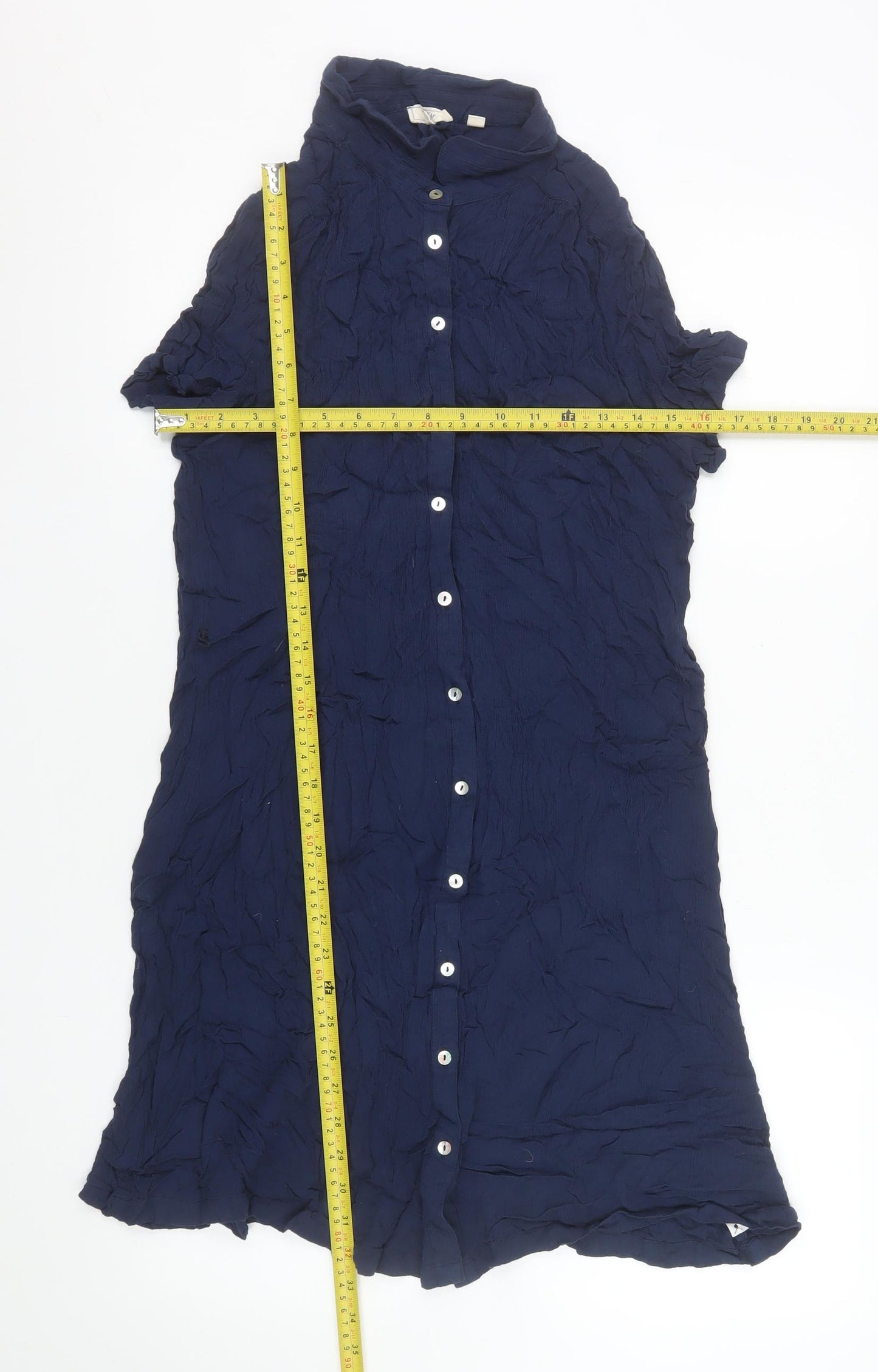 Fat Face Women Blue Size 12 Shirt Dress Collared Casual Viscose