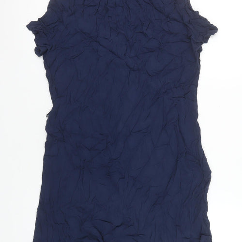Fat Face Women Blue Size 12 Shirt Dress Collared Casual Viscose
