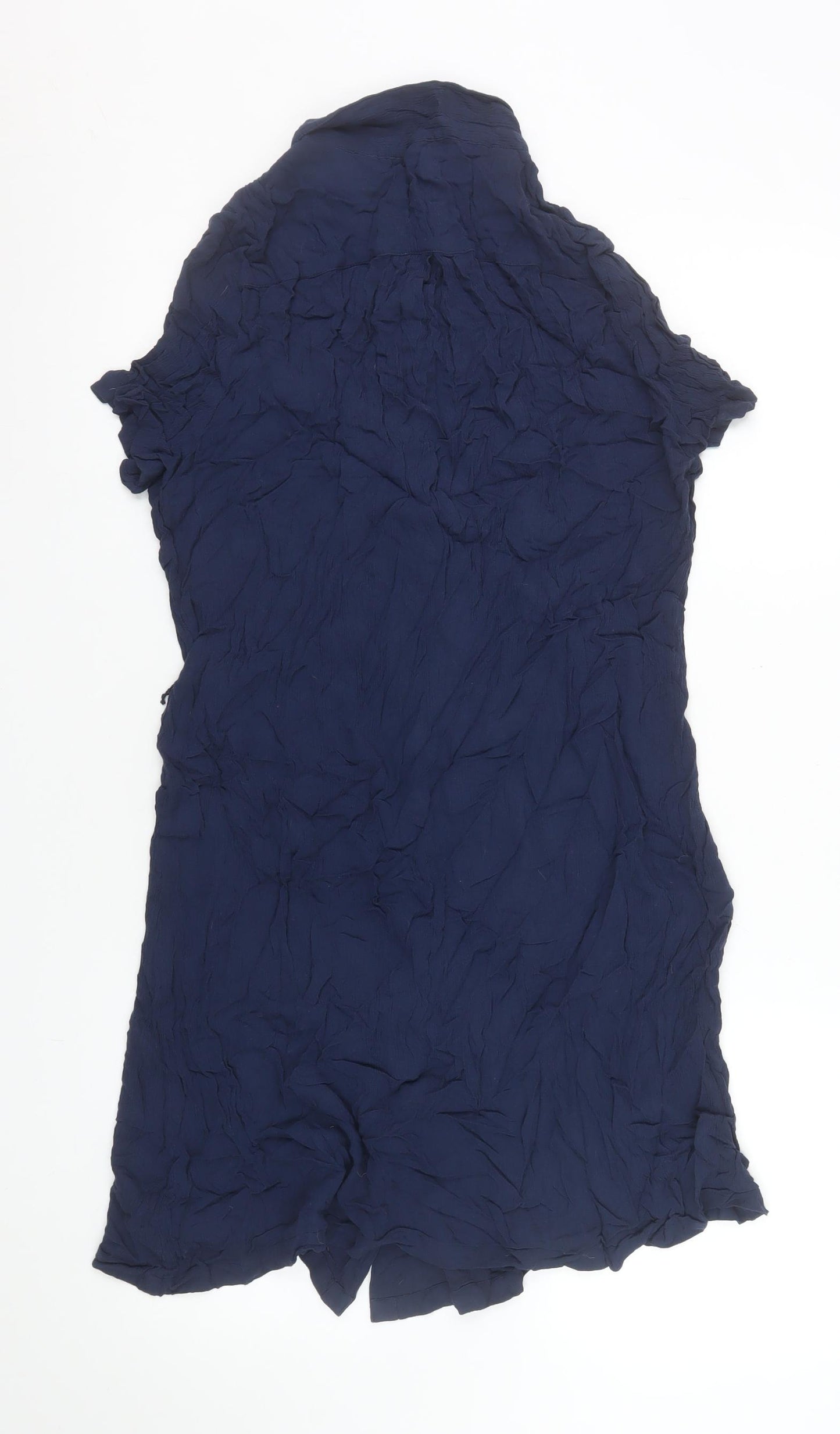 Fat Face Women Blue Size 12 Shirt Dress Collared Casual Viscose