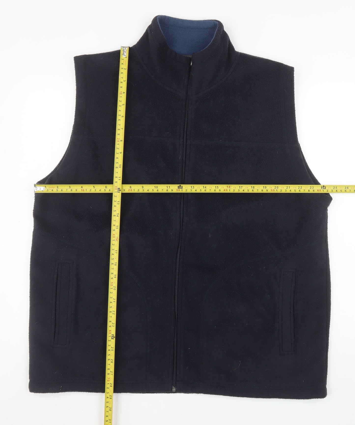 EWM Pure Classics Men's Blue Fleece Bodywarmer Waistcoat Size L