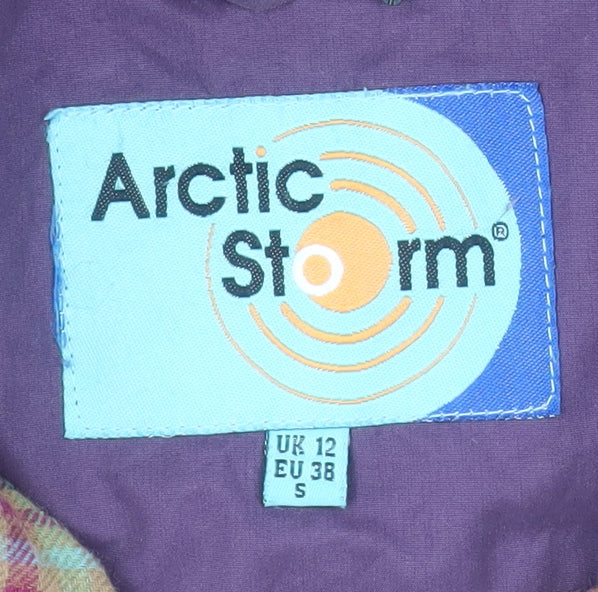 Arctic Storm Women's Purple Waterproof Hooded Rain Coat Size 12