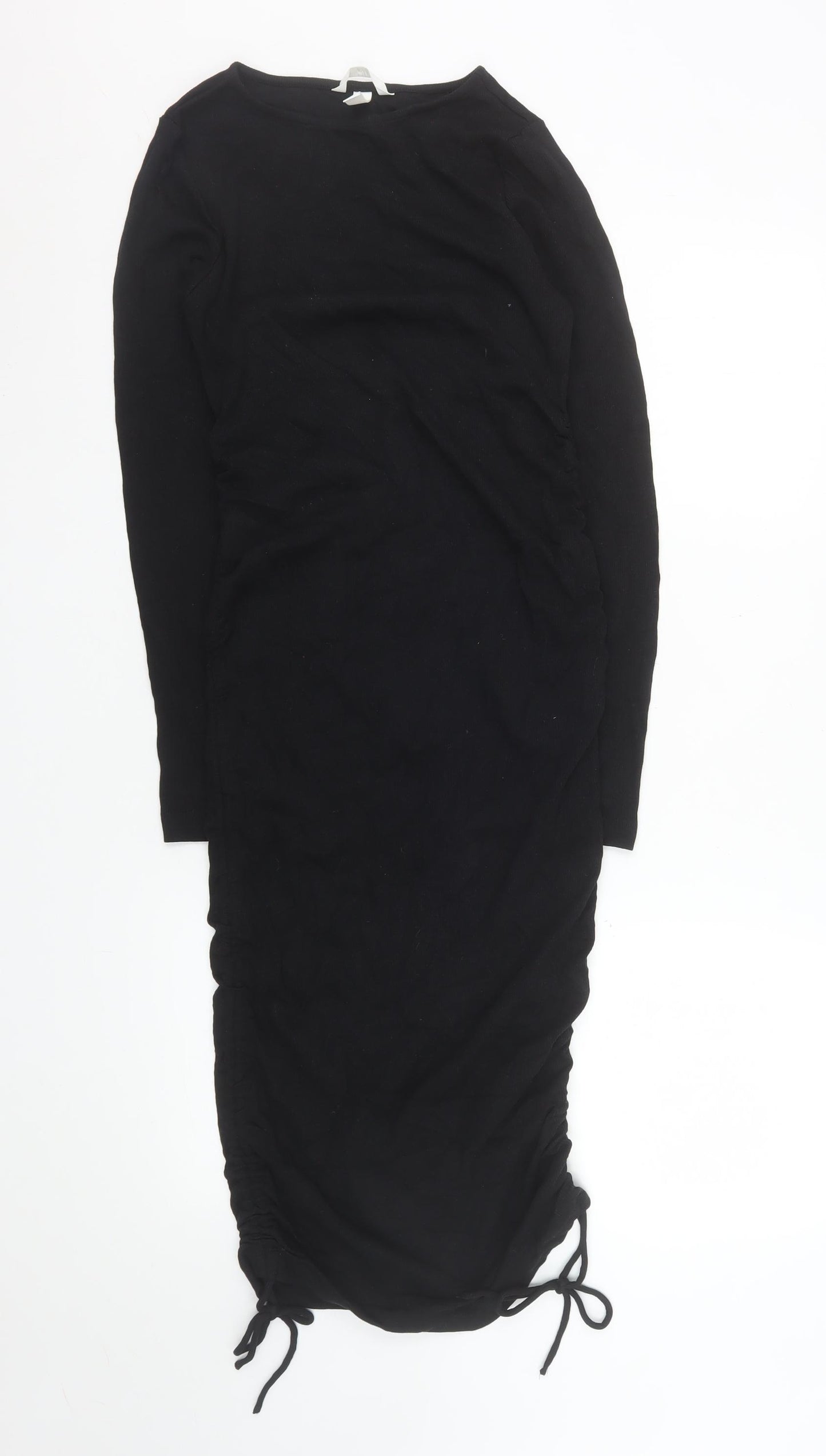 H&M Mama Women’s Black Bodycon Midi Maternity Dress Size 8