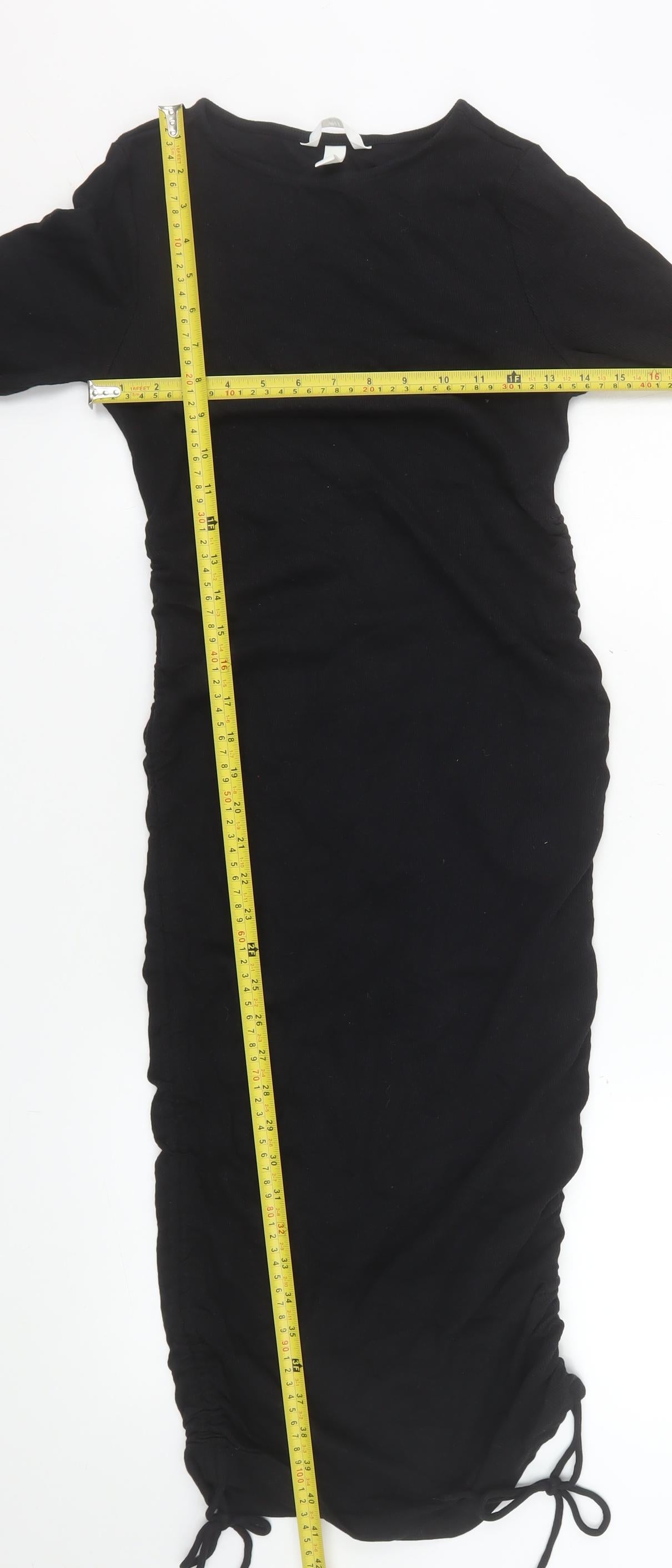 H&M Mama Women’s Black Bodycon Midi Maternity Dress Size 8