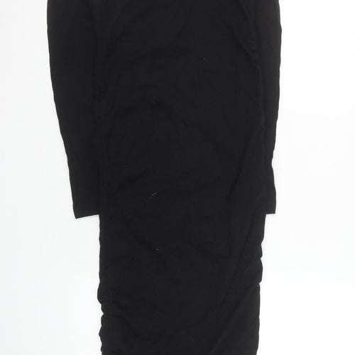 H&M Mama Women’s Black Bodycon Midi Maternity Dress Size 8