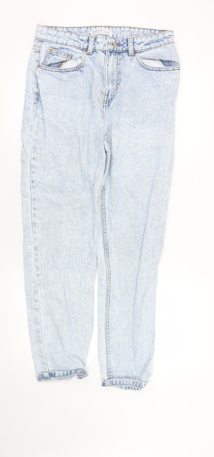 Primark Women Blue Size 10 Mom High-Waist Acid Wash Jeans
